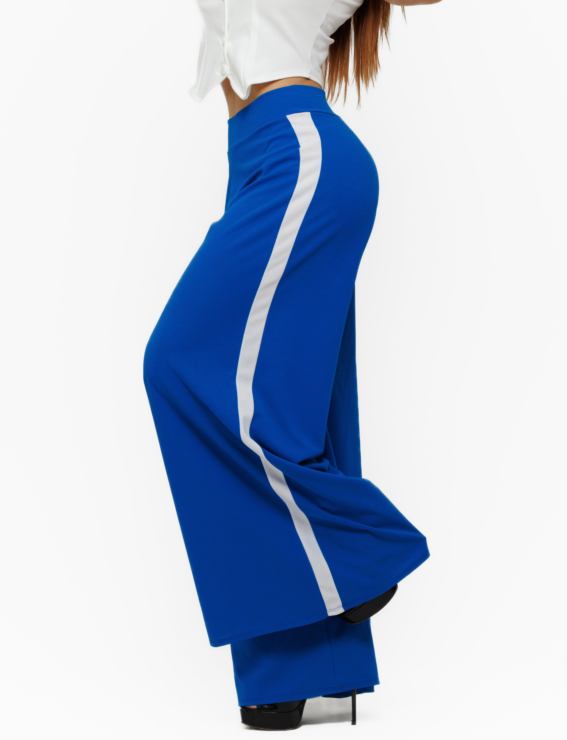 Pantalón acampanado franja