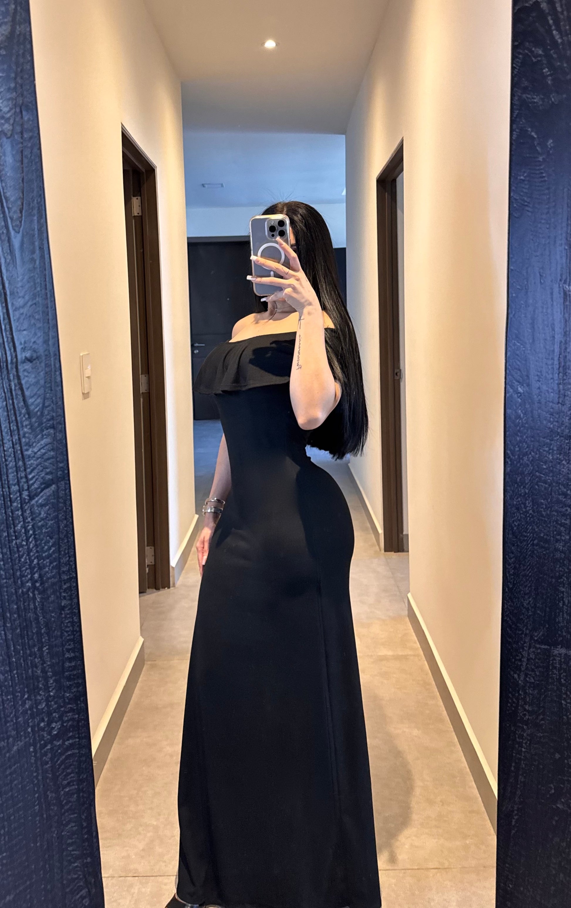 Maxi vestido escarola