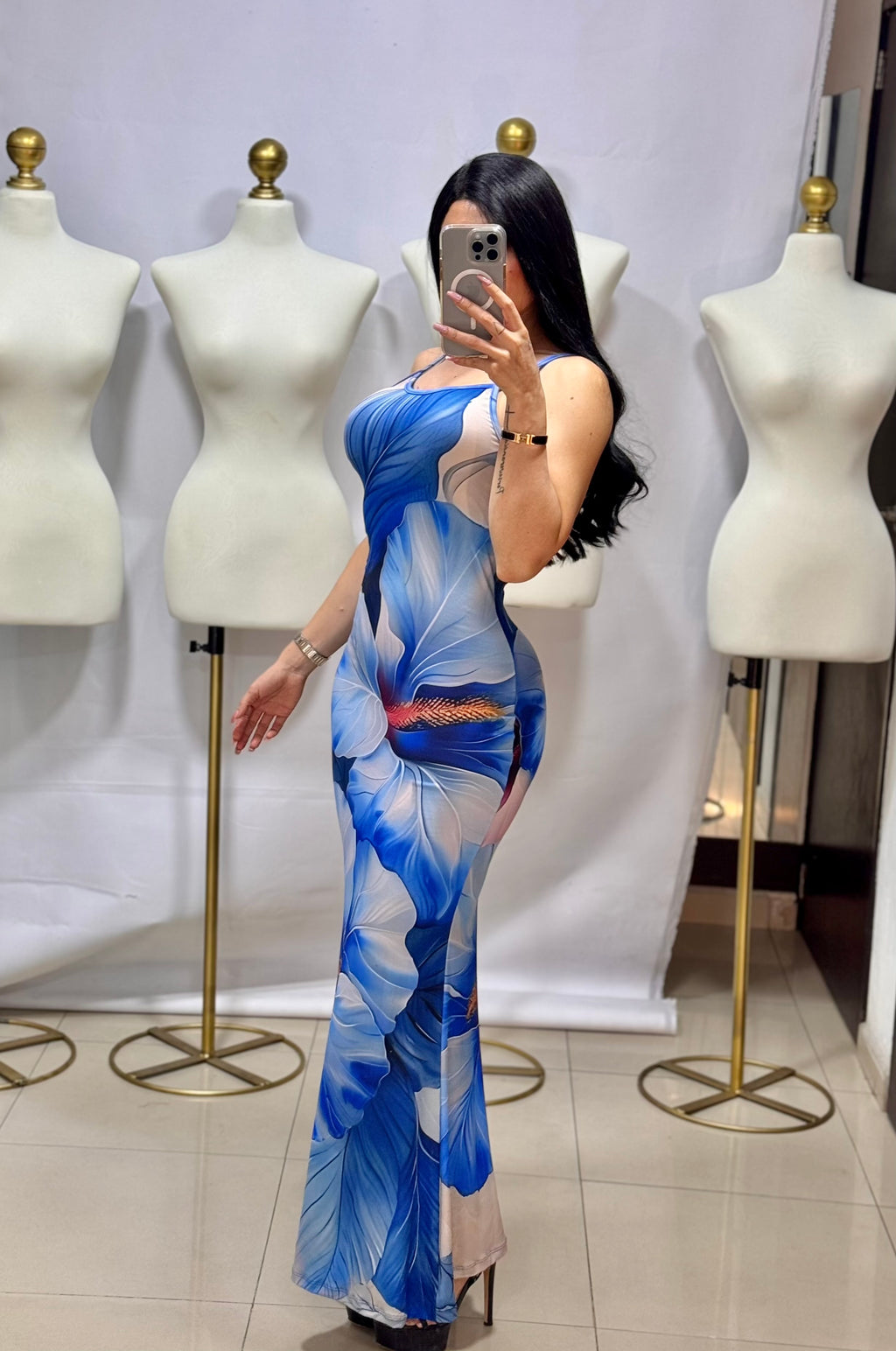 Maxi vestido floreado