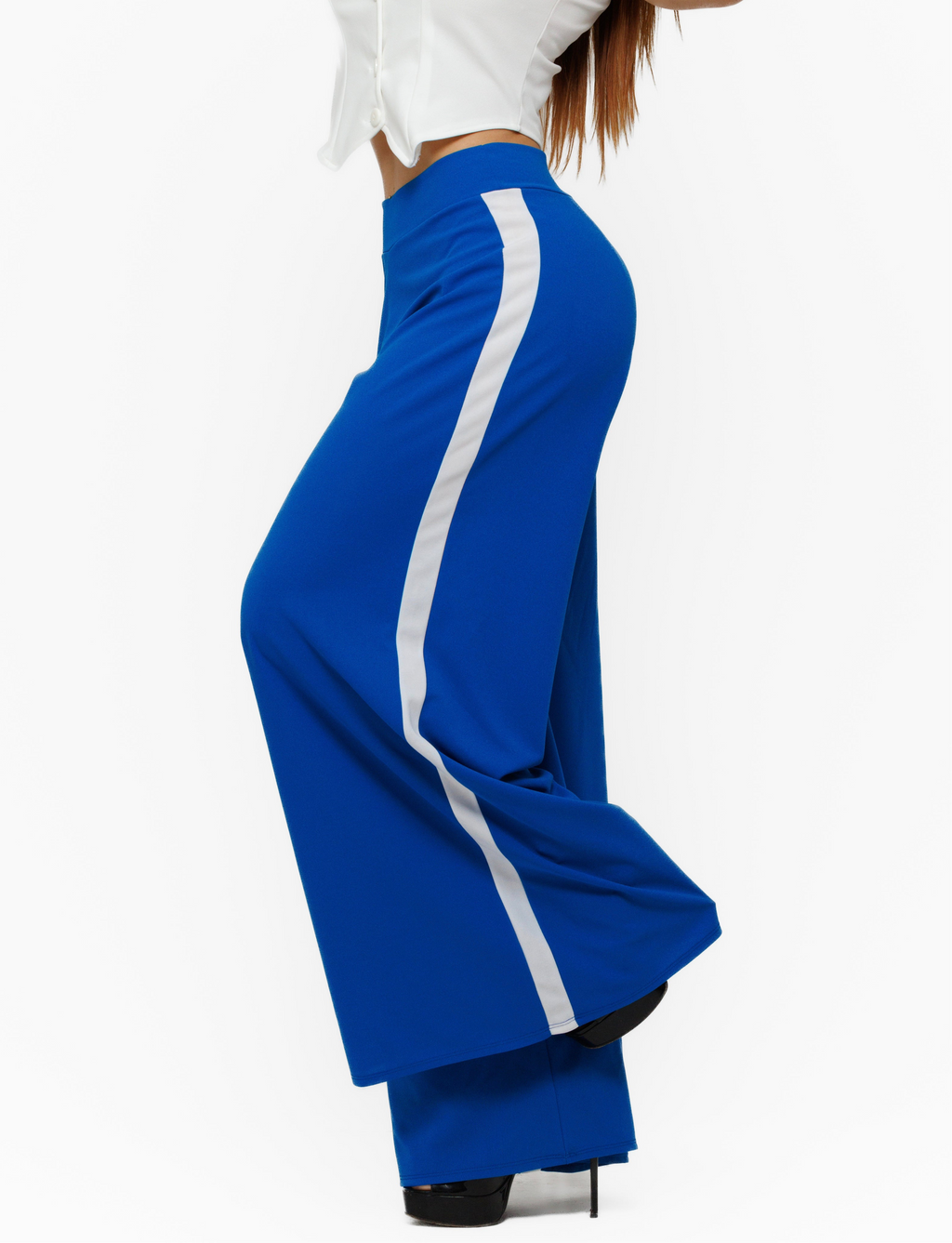 Pantalón acampanado franja