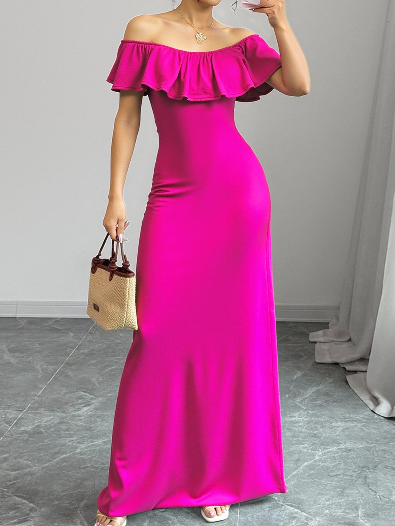 Maxi vestido escarola
