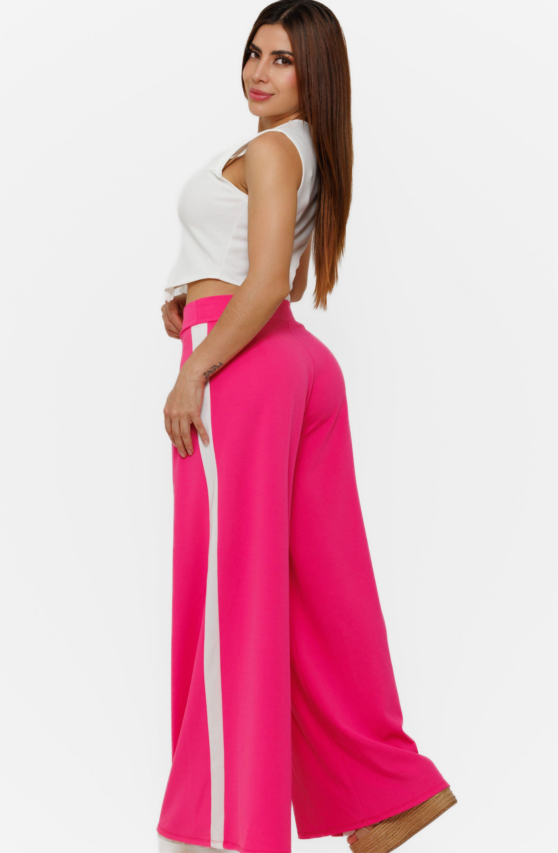 Pantalón acampanado franja